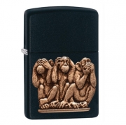  Zippo - 29409 Three Monkeys - Black Matte