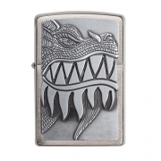  Zippo - 28969 Fire Breathing Dragon - Brushed Chrome