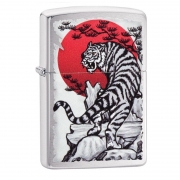  Zippo - 29889 Asian Tiger Design - Brushed Chrome